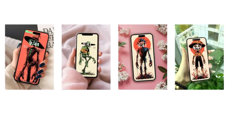 Creepy Scarecrow Dark Wallpaper Pack with scary creepy scarecrow in dark horror aesthetic for desktop and phone background