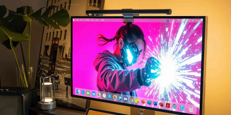 Cyber Mecha Girl Neon Warrior Wallpaper Pack with fierce neon pink cyberpunk mecha girl warrior in high-tech armor for desktop and phone background