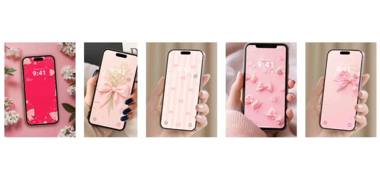 Pink Coquette Bow Baby's Breath Girly Preppy Floral Aesthetic Wallpaper Pack with delicate pink bows, baby's breath flowers and soft romantic aesthetic for phone